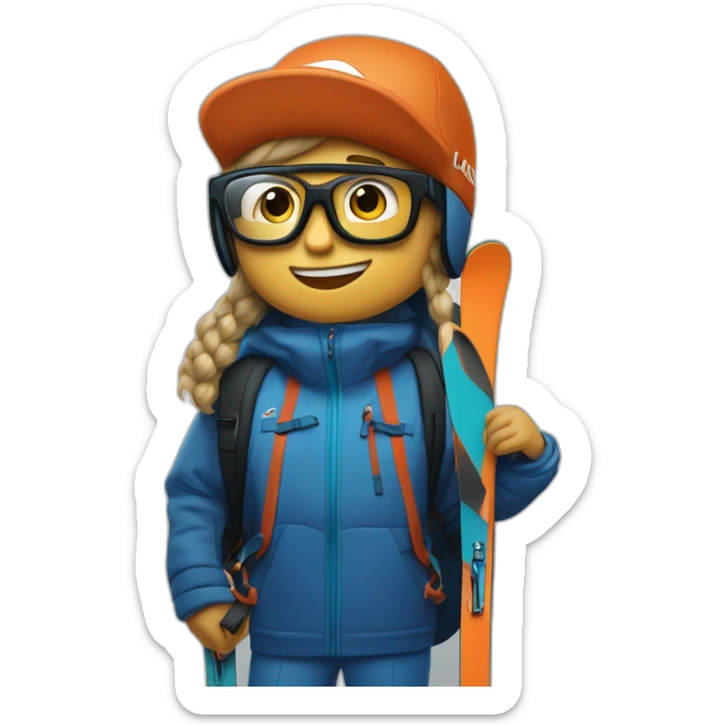 Un garçon blanc qui porte das lunettes de ski, il a les cheveux noirs, un survetement de lacoste et une casquette nike sticker