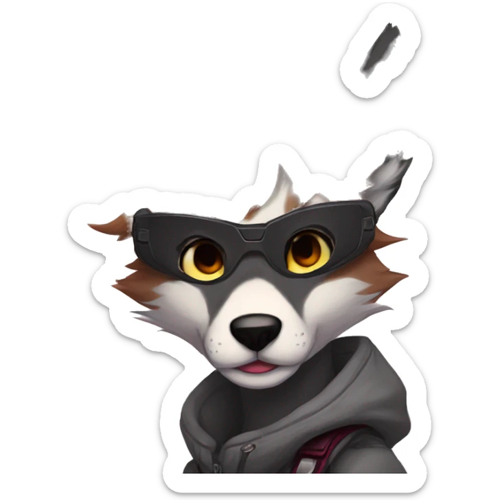 Edgy modern anthro furry by Falvie, LiLaiRa, AngieWolf sticker