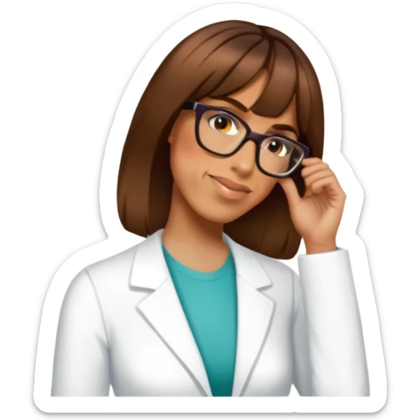 Brown hair, glasses, therapist, fit and lean sticker