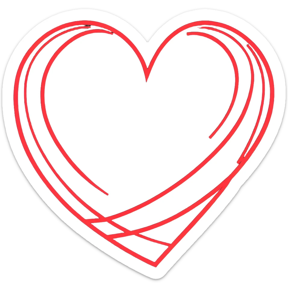 Lot of red and light red small hearts in one big heart sticker