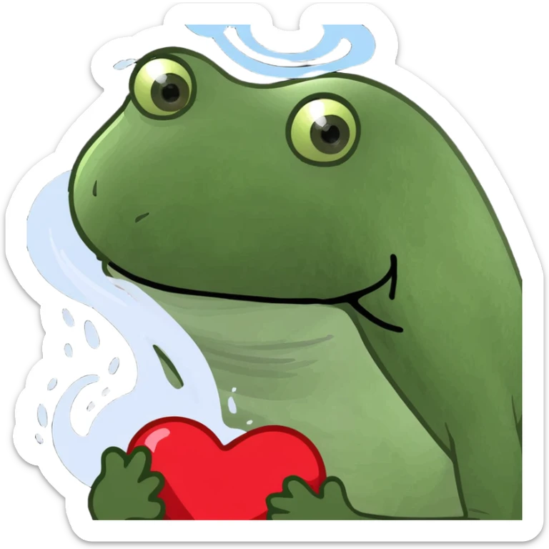 Red mug of coffee with a community coffee logo and a heart above the hot steam sticker