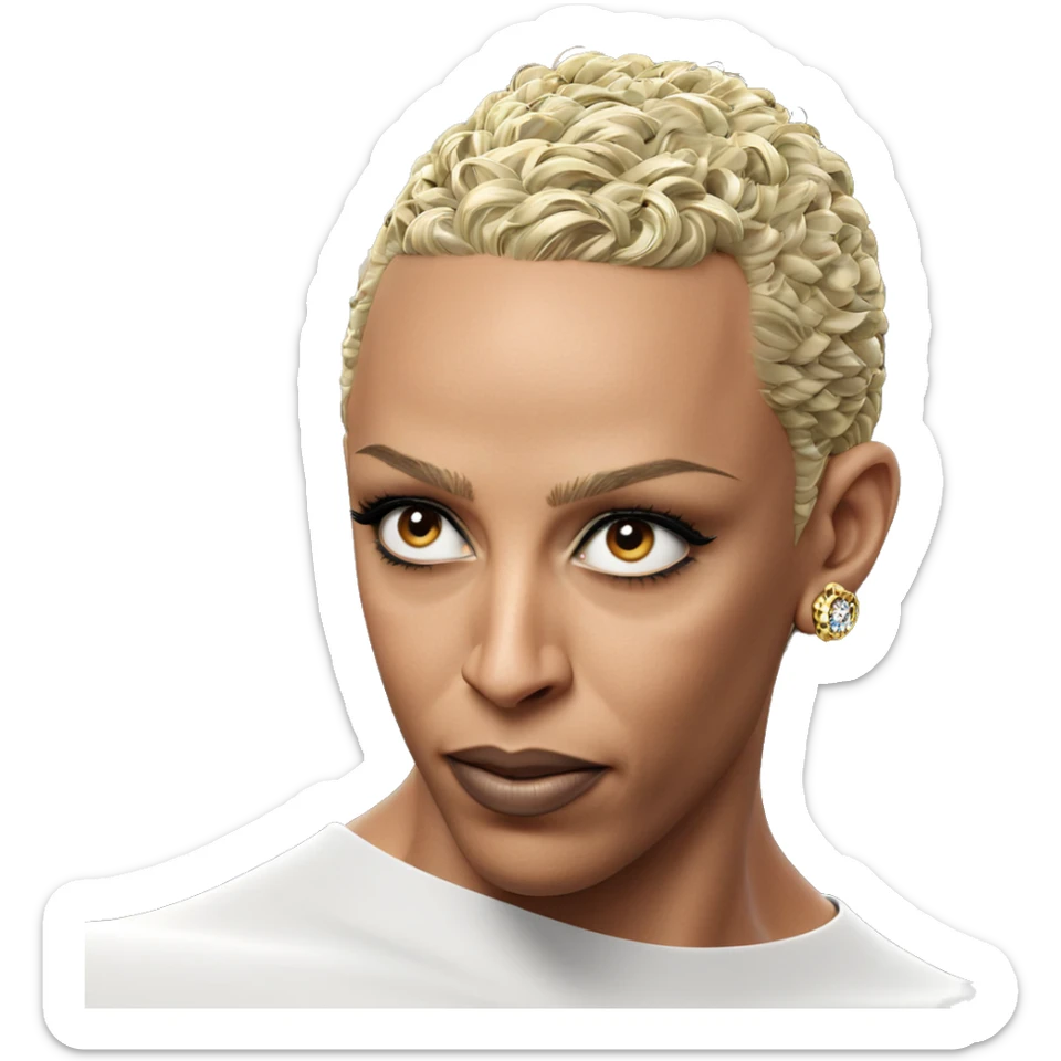 male portrait with jewelry sticker