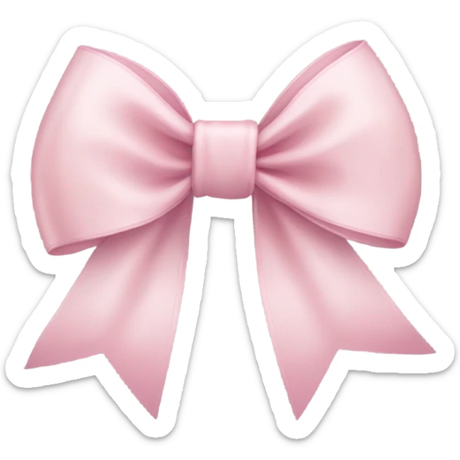 light pink ribbon bow sticker