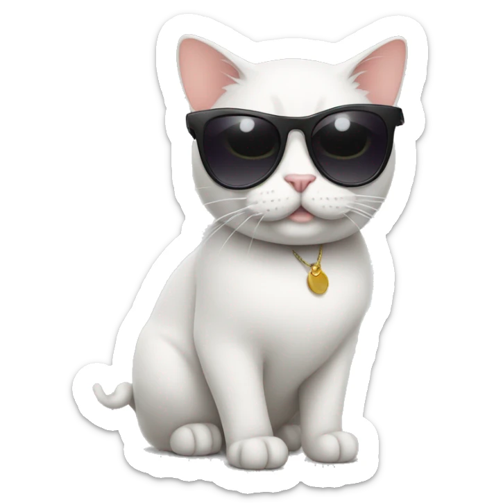Cat with sunglasses sticker