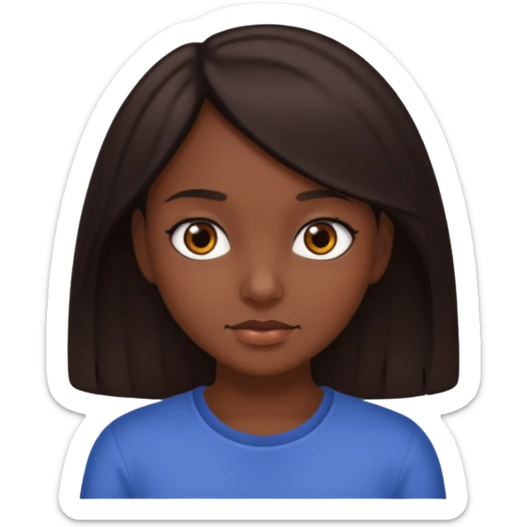 Girl with dark brown hair,dark brown eyes,dark skin sticker
