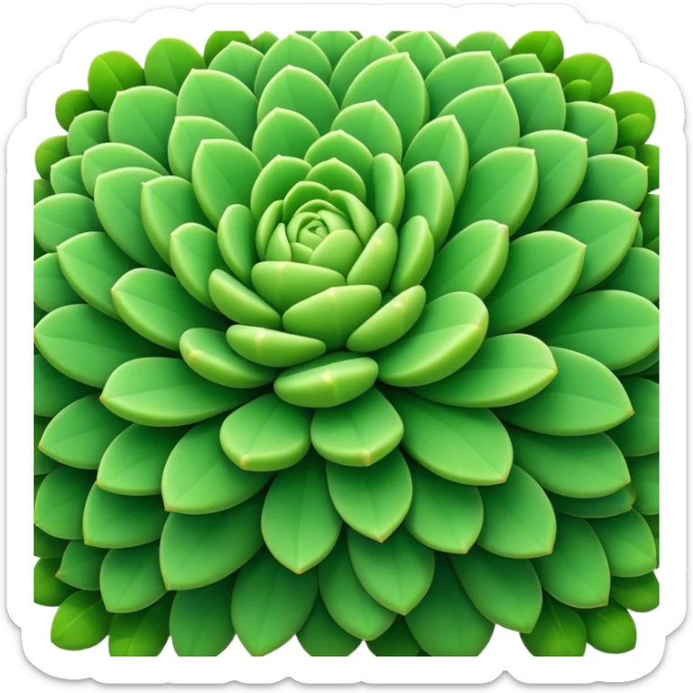Cinematic Realistic Crassula Emoji, Compact and vibrant, with small, fleshy leaves arranged in thick, rounded clusters. The deep green hue of the leaves radiates calm, while their structured growth speaks of endurance. Soft glowing outline, capturing the essence of perseverance and tranquility in a crassula plant! sticker