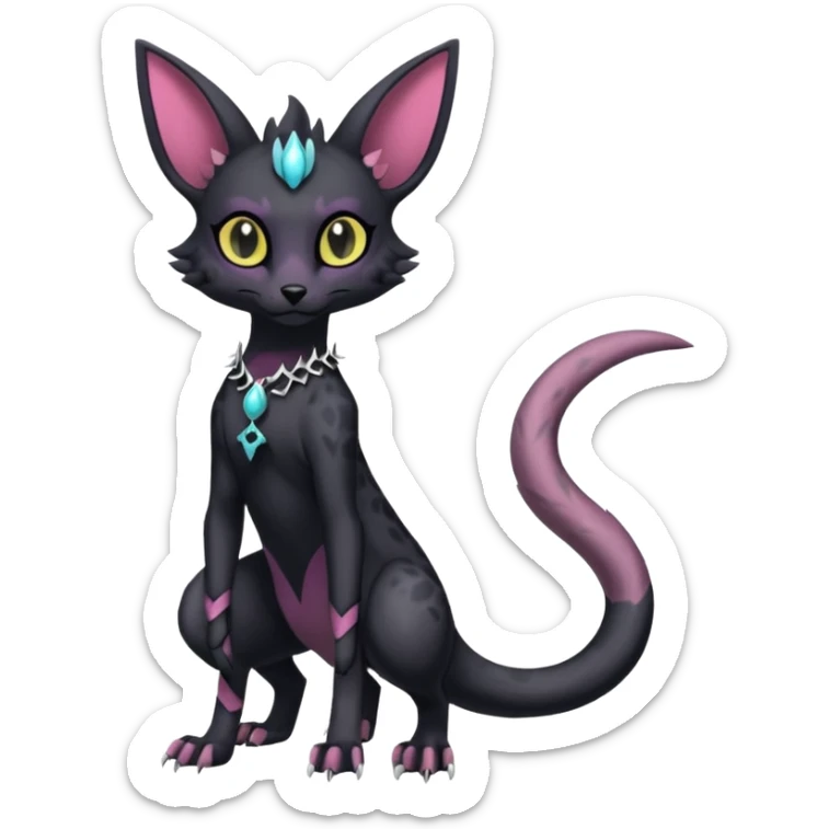 Gothic pastel Salandit-Umbreon-Genet-Noivern-Noibat-Serval-Hybrid (Full body) sticker
