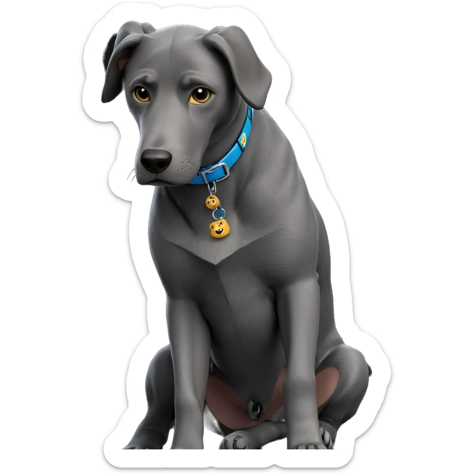 dog with collar outdoors sticker