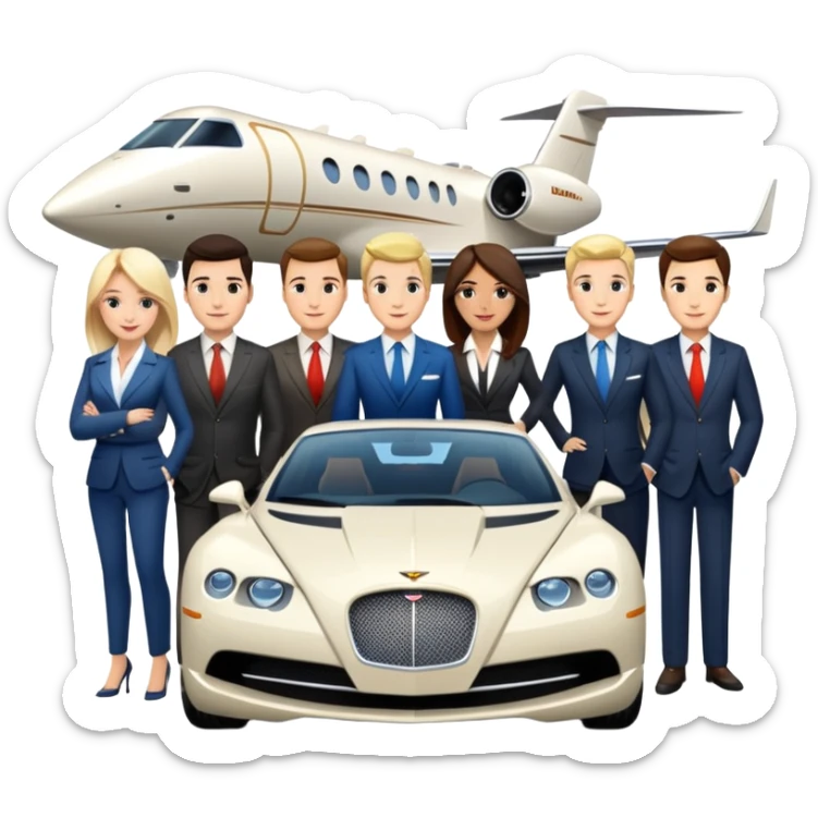 Grant Cardone, Tai Lopez, Josh King Madrid, Alex Hormozi, Iman Gadzhi, Daniel G, Branden Condy, Patrick Bet-David, Dan Henry, Luke Belmar, Shelby Sapp, Leila Hormozi, Tefi Valenzuela, business, influencers, friends, rich millionaire success lifestyle, private jet , supercars, success, sales sticker