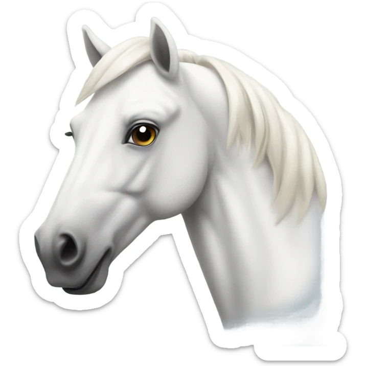 A white horse sticker