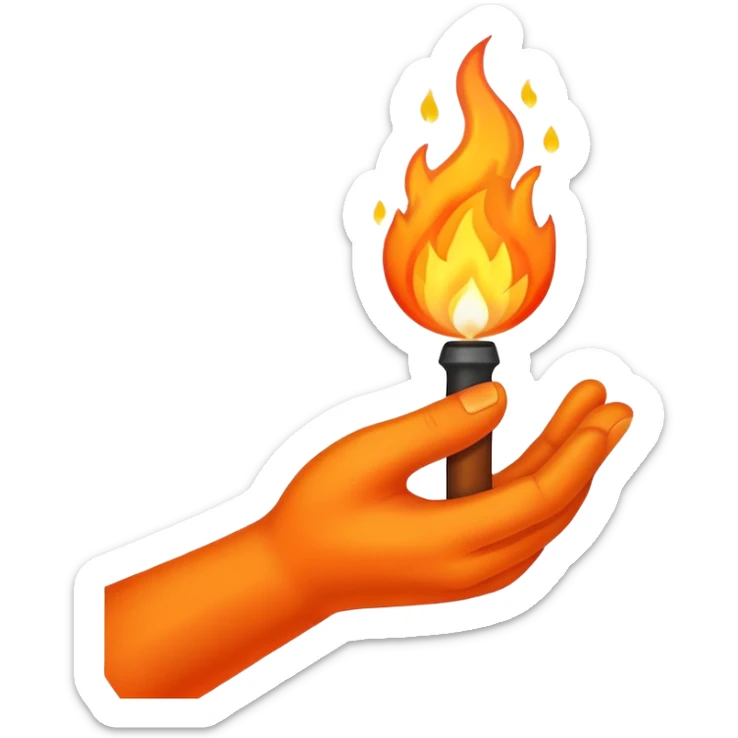 Hand with Fire in it  sticker