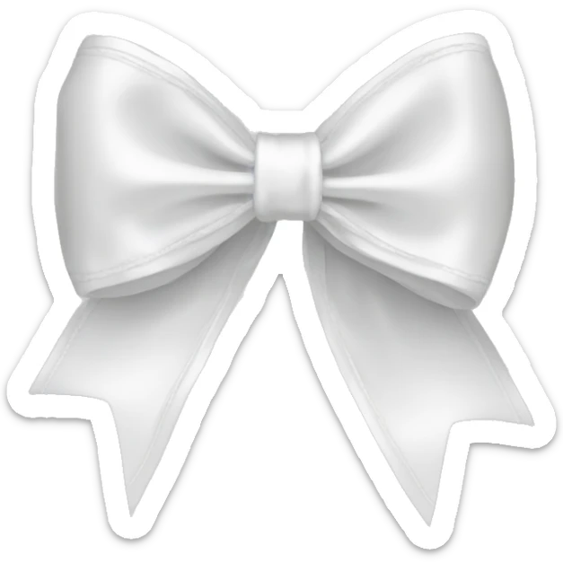 white satin bow sticker