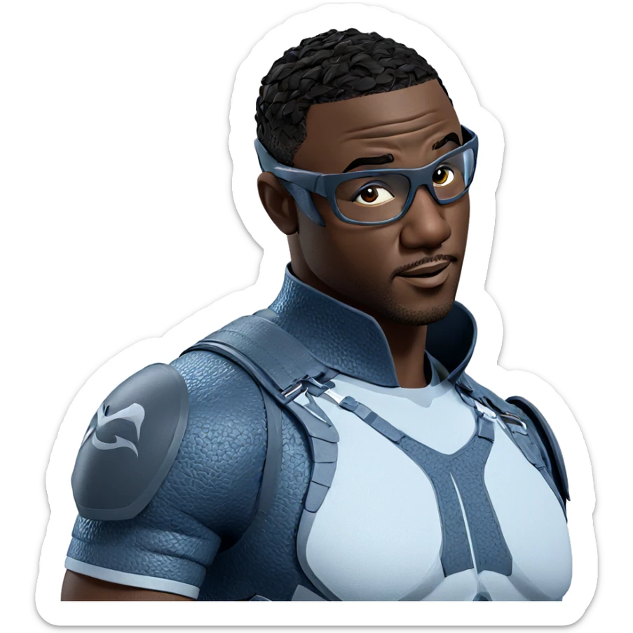 cool dark-skinned warrior portrait sticker