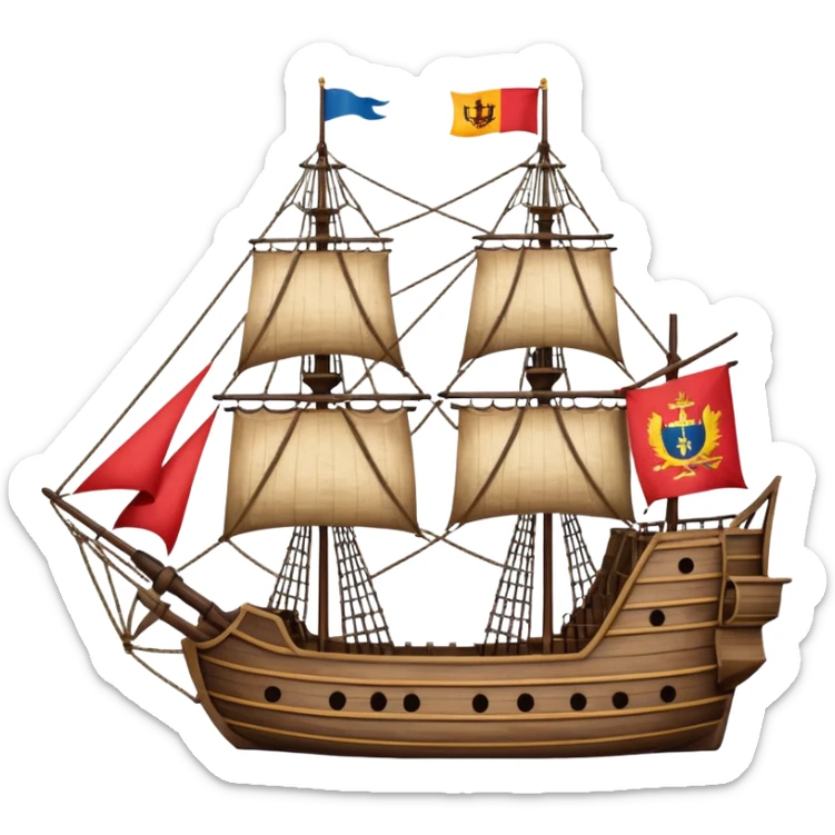 Batavia the Dutch East India Company ship with VOC flag sticker