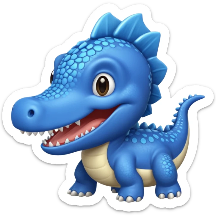 As un emoji de el dinosaurios ANQUILOSAURIO de perfil en color azul que sea bebe y tenga un efecto mas animado que sea mas animado y sin tantos picos pero que sea ANQUILOSAURIO  sticker
