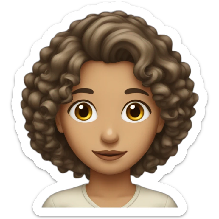 Fair skined pakistani girl with curly long hair sticker