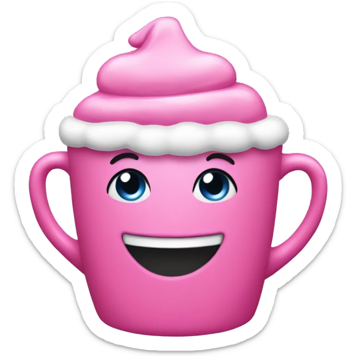 Pink Christmas excited cup sticker