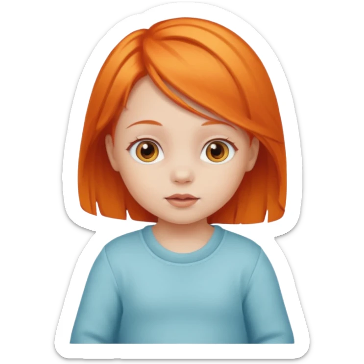 baby girl with orange hair sticker