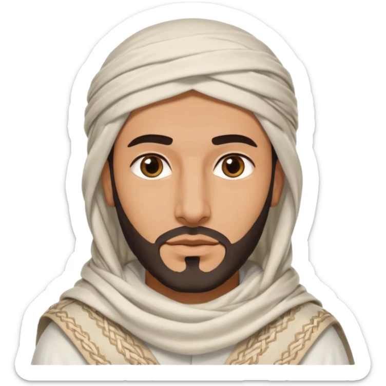 Arabe con un shemagh de color blanco pero solo sea la cabeza y nada de cuerpo sticker