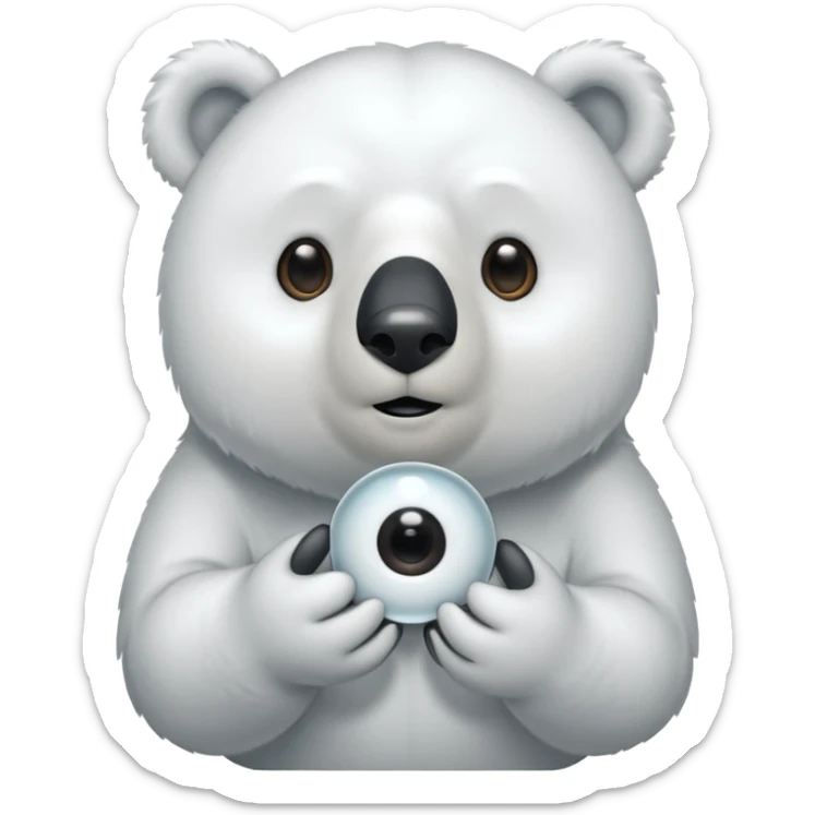 Puedes hacer a un oso polar que cierre un ojo y el otro lo tenga abierto de esta manera 😉 sticker