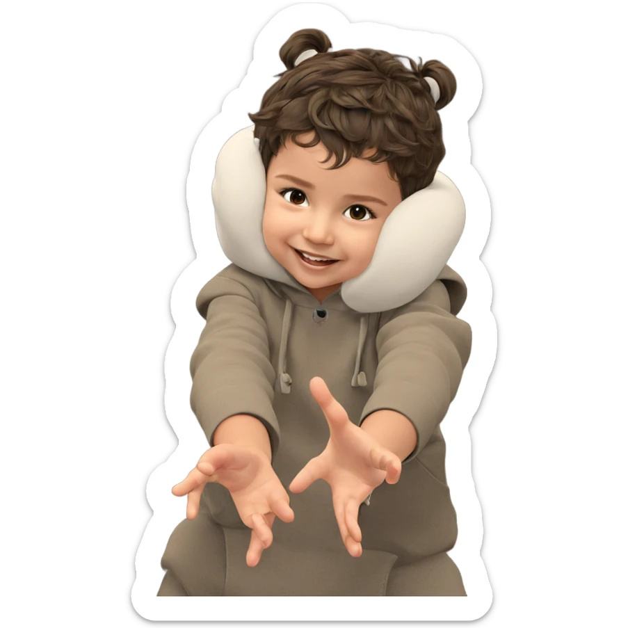 smiling child looking at viewer sticker