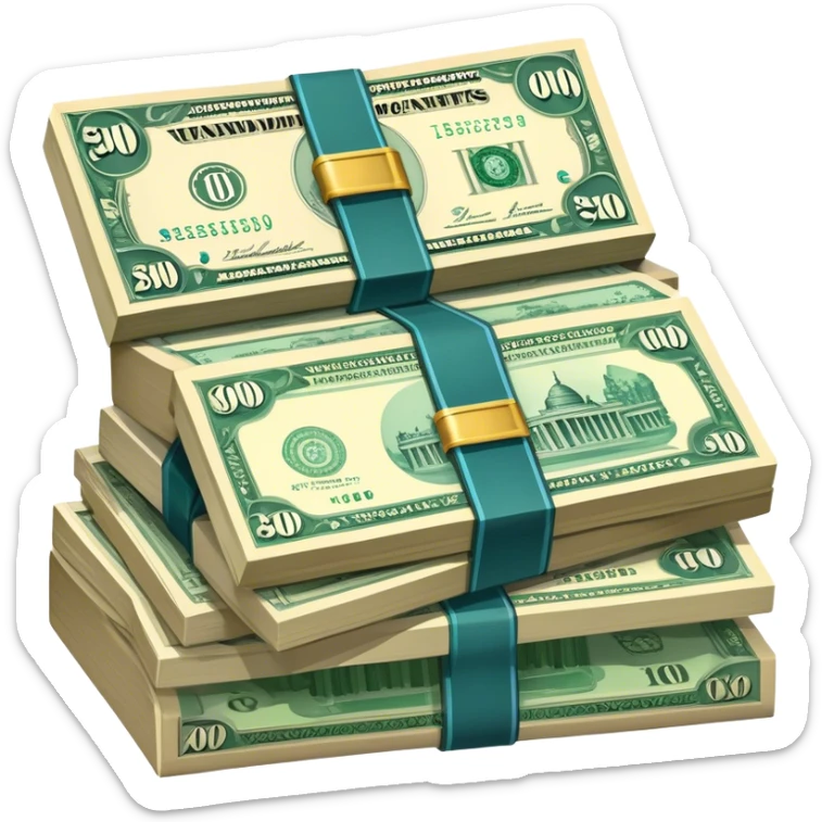 Icon for Banknote Collecting: a collection of old, rare banknotes with intricate designs and historical significance, stacked or displayed in an album. The icon should evoke the fascination with collecting currencies from different eras and countries. Transparent background. sticker