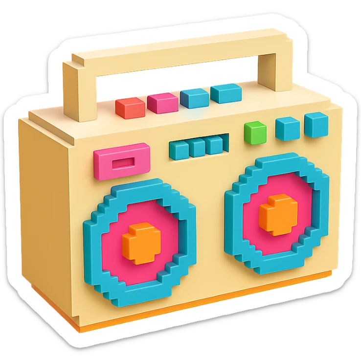 light beige boombox sticker