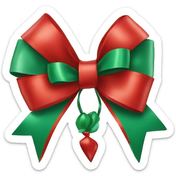 green and red bow  sticker