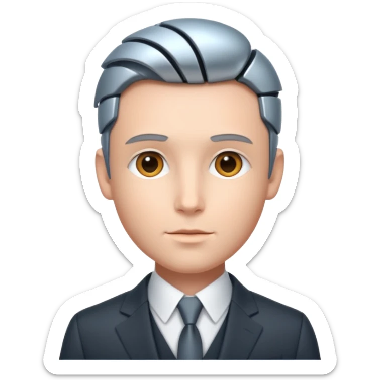 the swiss chris (banker influencer), looking professional yet have robotic elements sticker