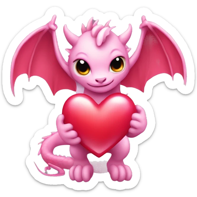  A red or pink heart with dragon wings, mixing cuteness with a mystical touch. sticker