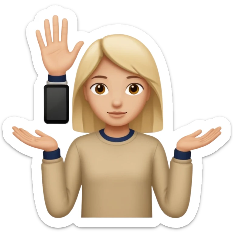 Putting the 🤷 with the six on the right and seven on the left on the two hands sticker