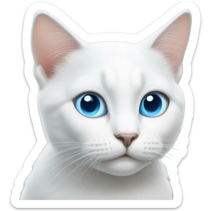 White cat with blue eyes sticker