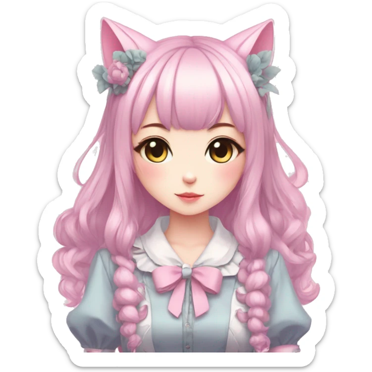 Pastel Edgy Kawaii Cute Beautiful Elegant Pretty Anime Punk Lolita Catgirl sticker