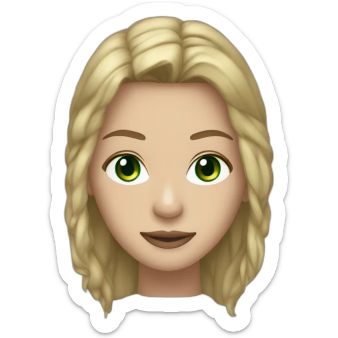 Dwayne Jhomson and White girl green eyes ans very long dark blond hair sticker