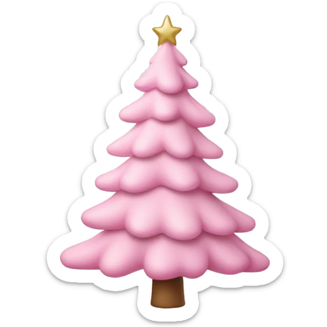 pastel pink christmas tree sticker