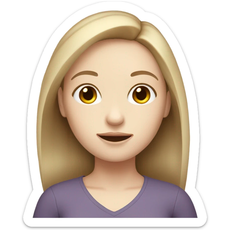 A girl with pale skin and light brown hair  sticker