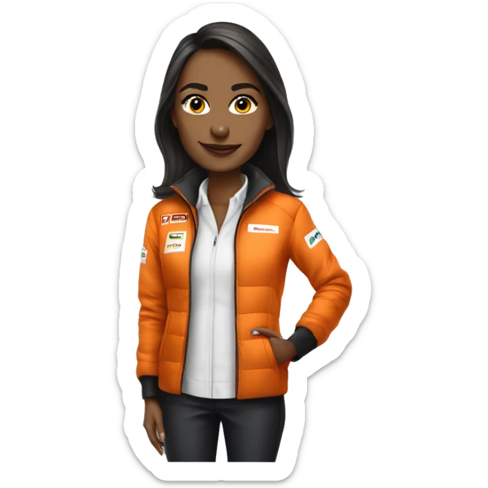 Tatiana Calderon with Clothes of McLaren F1 Team sticker