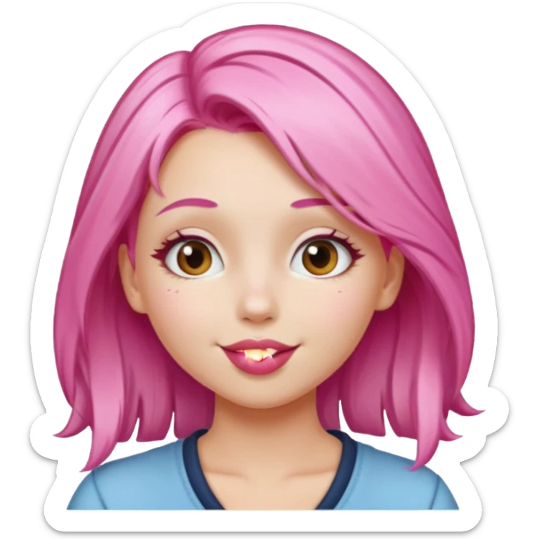 Vóley gilr pink blonde hair white skin kissing  sticker