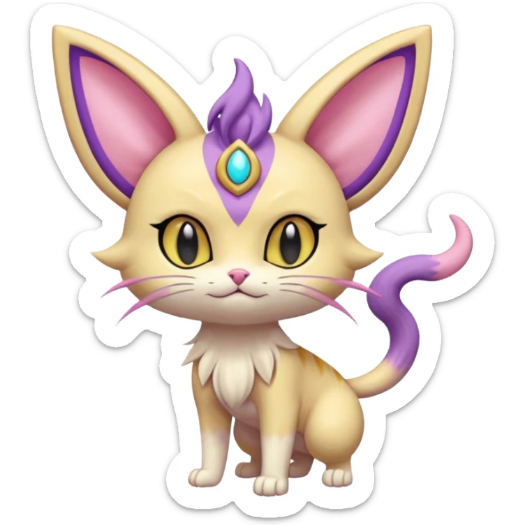  Fey Toony Meowth-Espeon-Skitty-Delcatty-Sprigatito-Purrloin-fusion-hybrid sticker