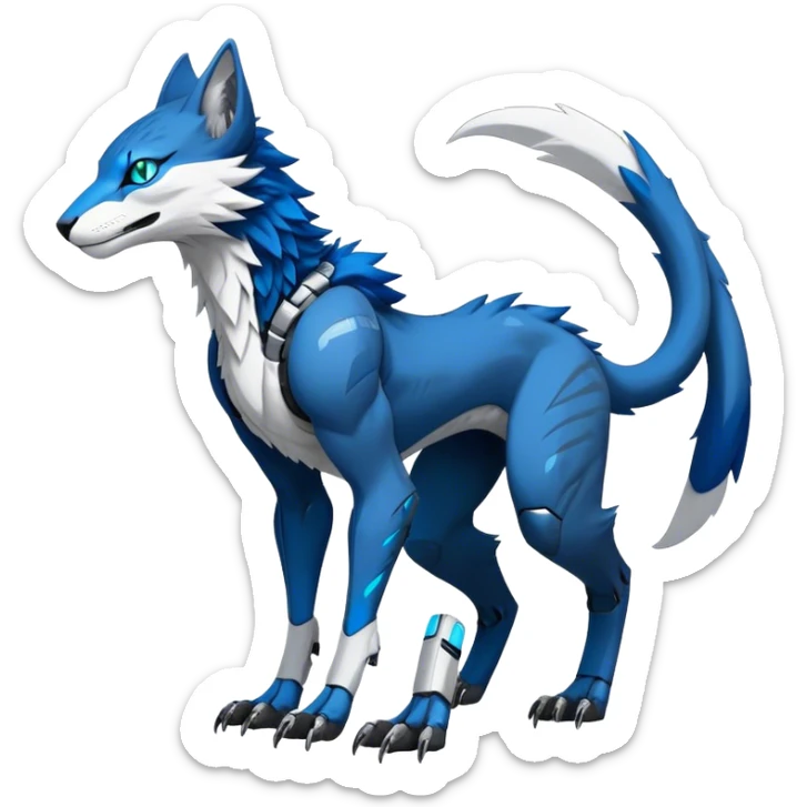 Modern Futuristic Feral Cyborg-Vernid-Sergal-Feline-Trico-species by LiLaiRa full body sticker