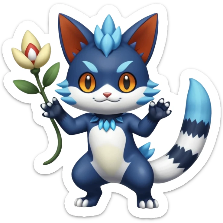 Sprigatito-Meowstic-Floragato-Meowscarada-Torracat-Pokémon-Fakémon-hybrid-fusion-creature (full body) sticker