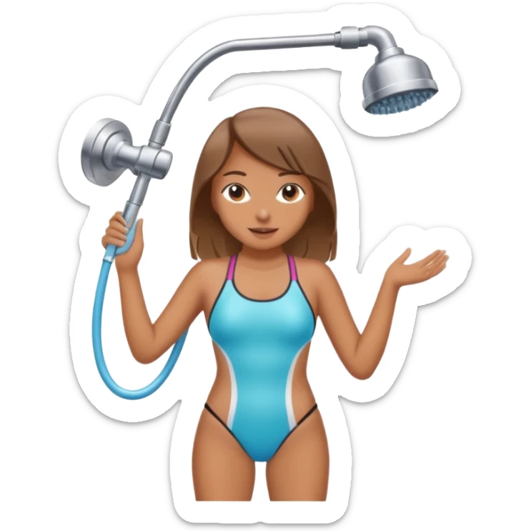 make an emoji of a girl wearing her swimming suit in her show sticker