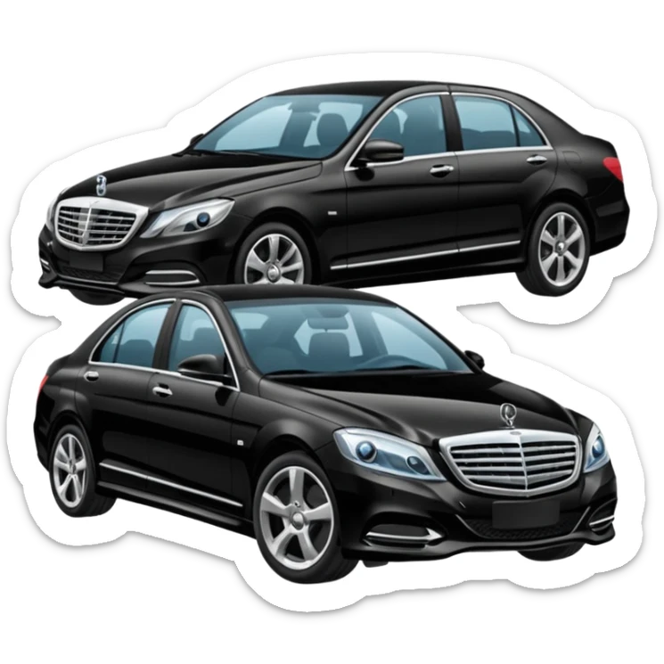 Crée-moi une voiture noire, berline, très classe La voiture  en long 2025classe S. sticker