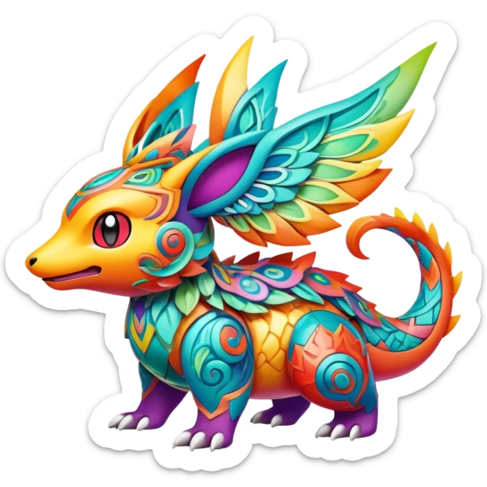 Colorful Floral Fakémon-Pokémon sticker