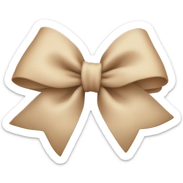 Beige bow sticker