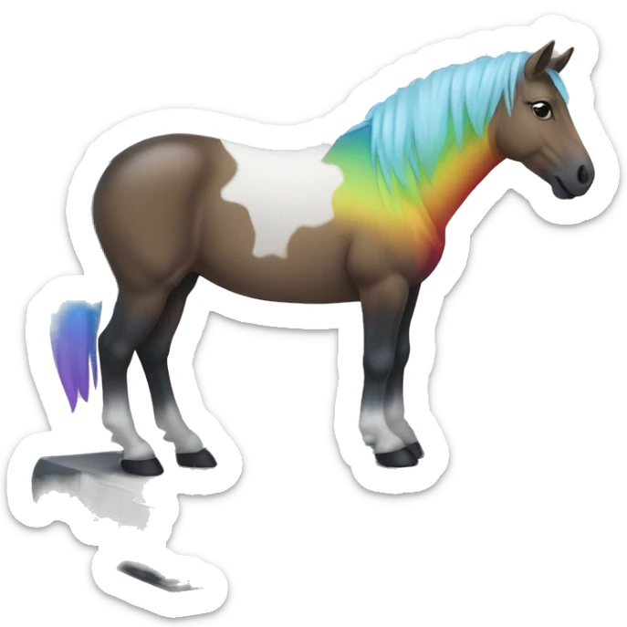 A tombstone which commemorates the death of a rainbow colored zorse sticker