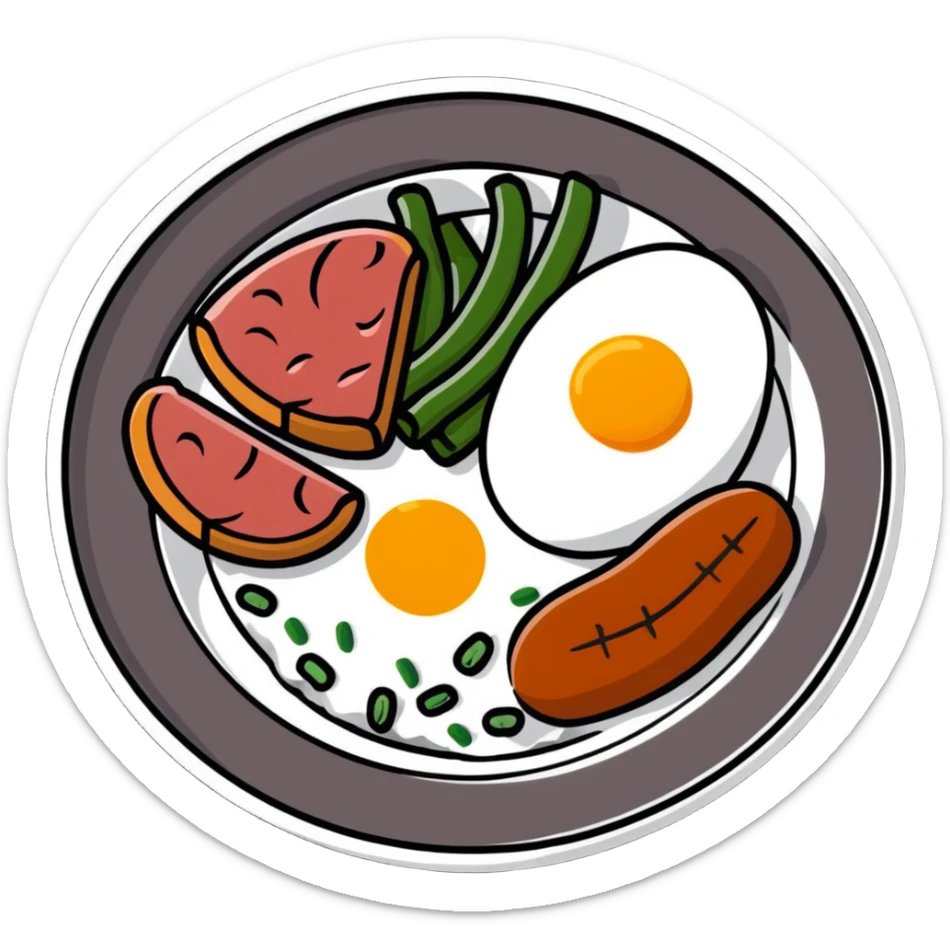 A colorful plate with protein foods: meat, egg, beans, tofu, and yogurt served together. sticker