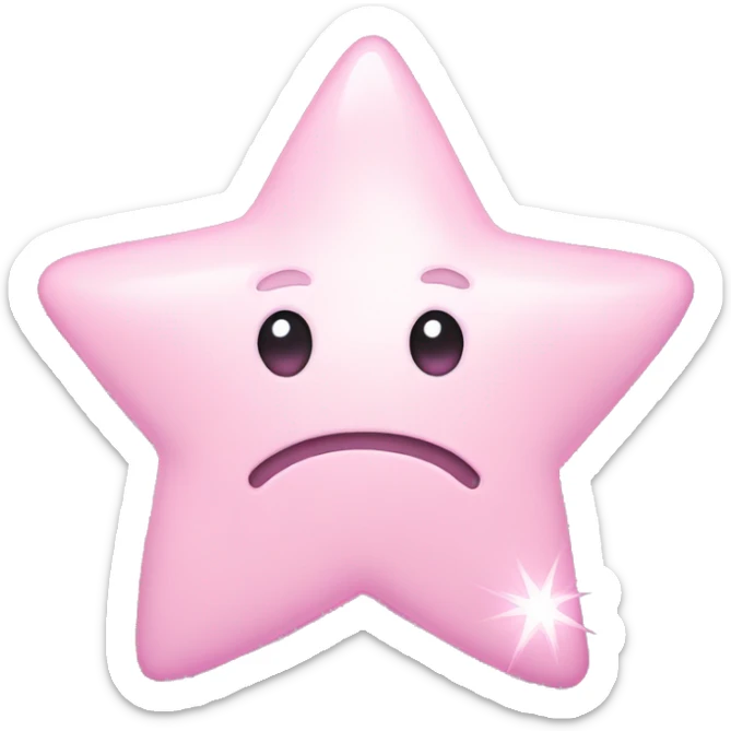 pale pink star sparkle sticker
