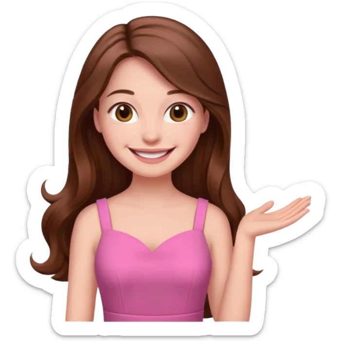 woman Social, diplomatic, stylish — the ultimate people-pleaser. in pink dress long hair 
more dinamic emoji  sticker