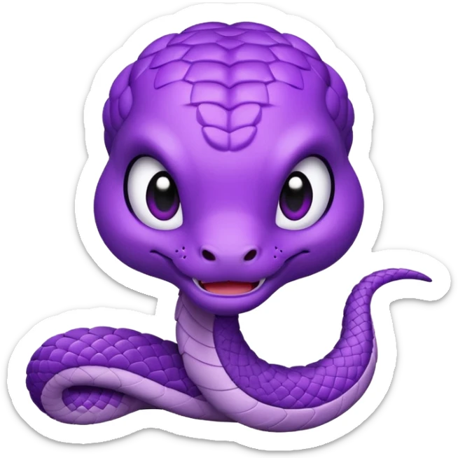  i want a animated emoji with the text "'Lil Viper sorry" for a little purple cute viper sticker